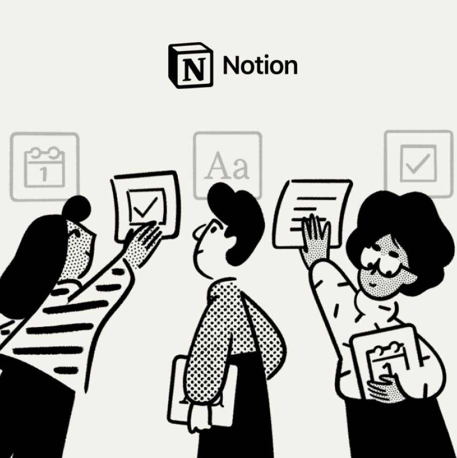 Screenshot of Notion workspace with nested databases and pages